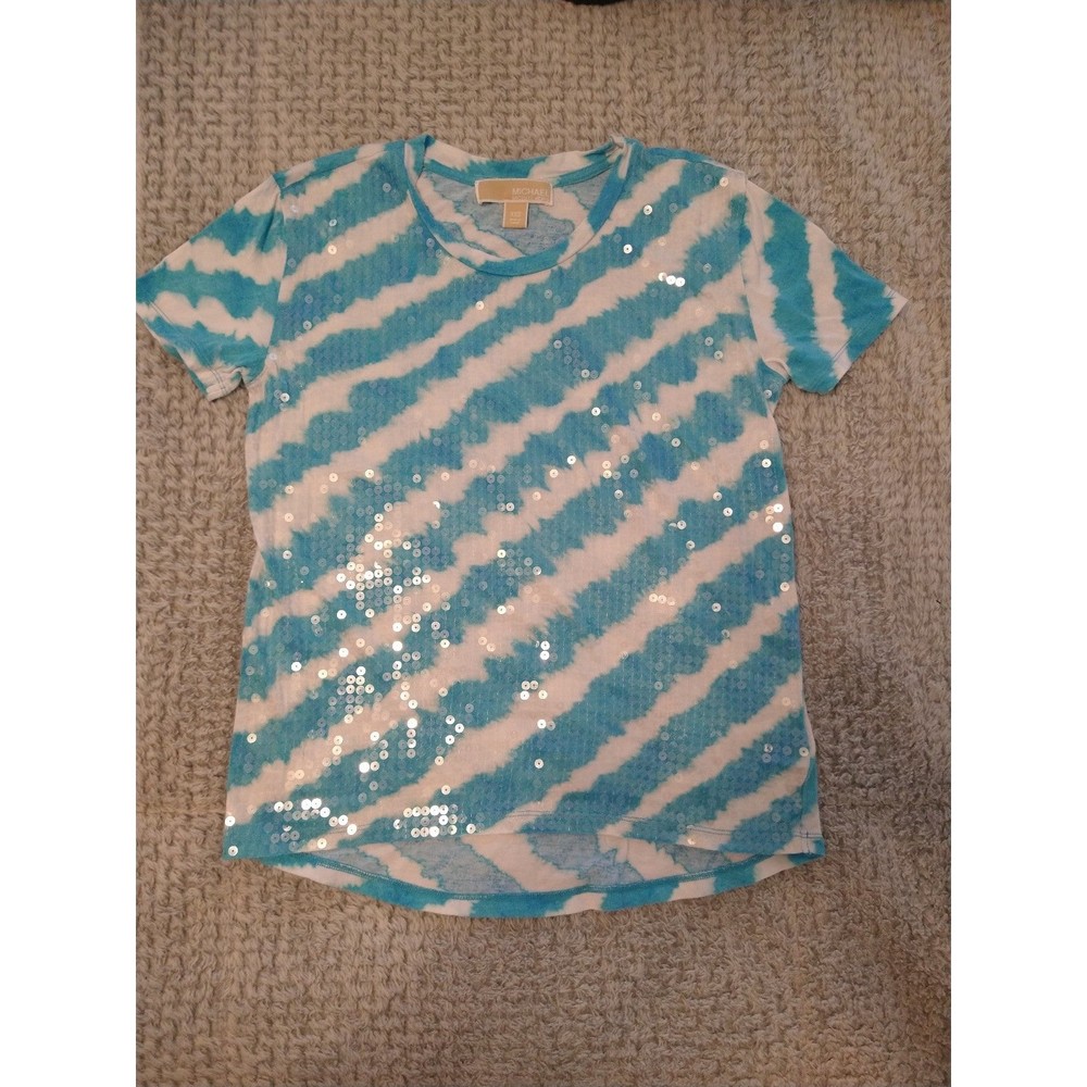 Michael kors Tie Dye  striped xxs top Embellished Sparkle Y2K Classic Summer - Picture 2 of 9